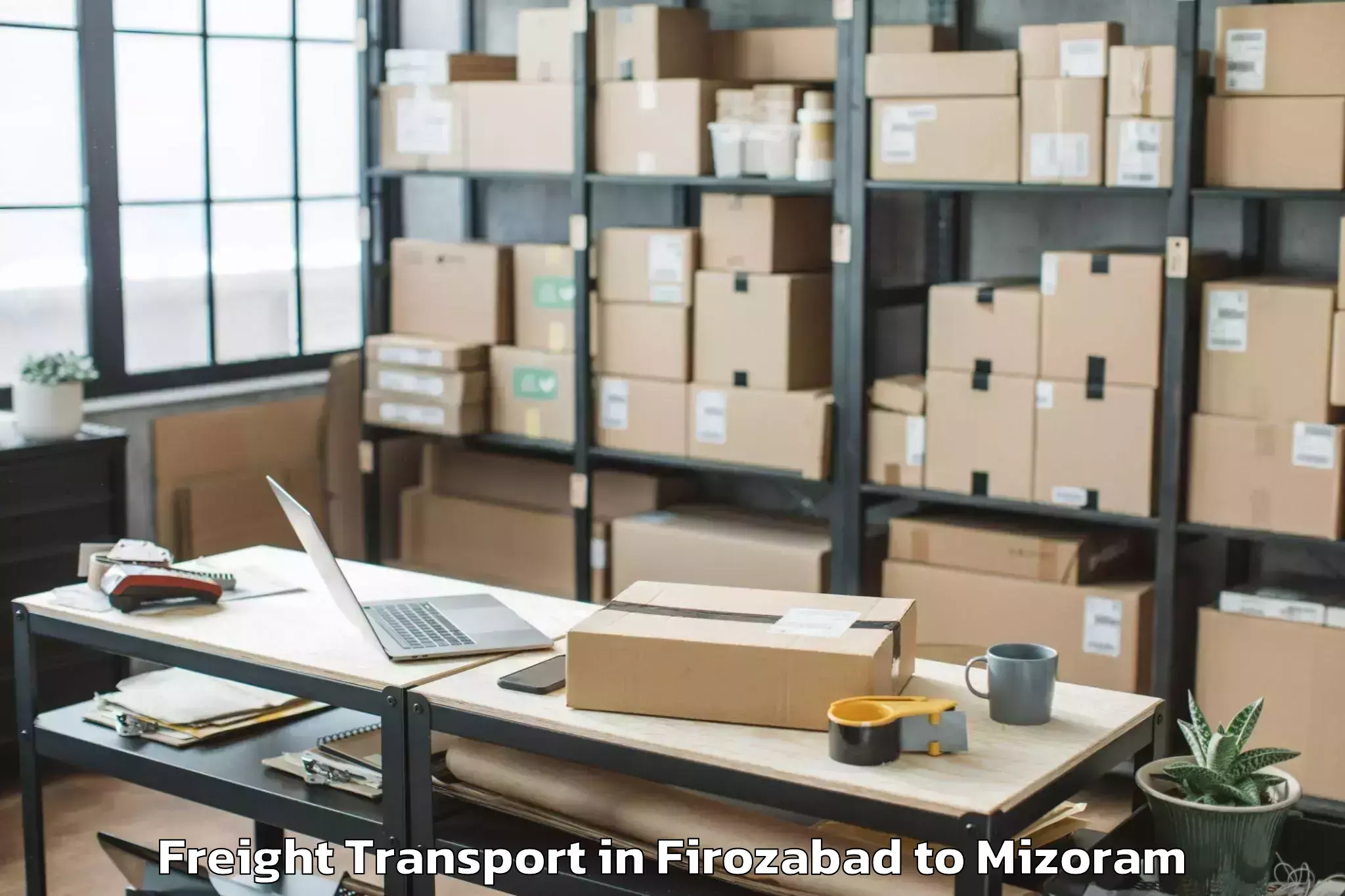 Affordable Firozabad to Hnahthial Freight Transport